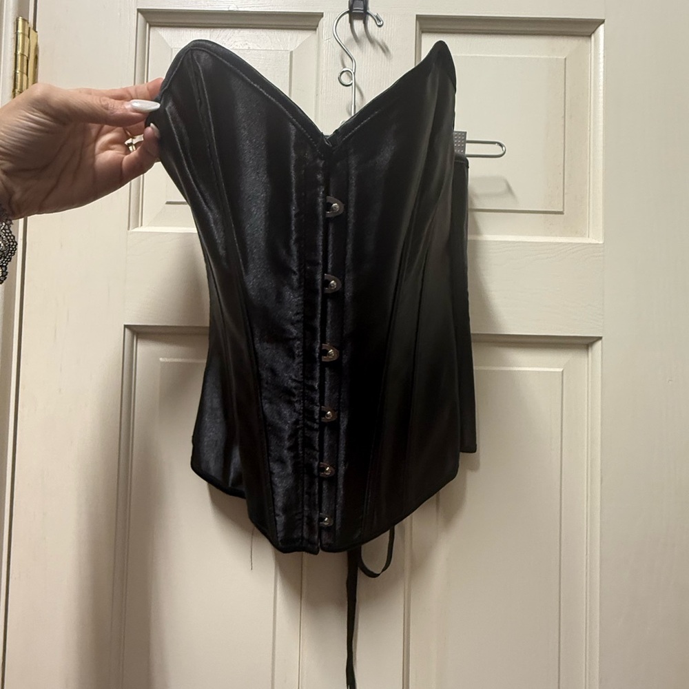 Black Satin Corset Top